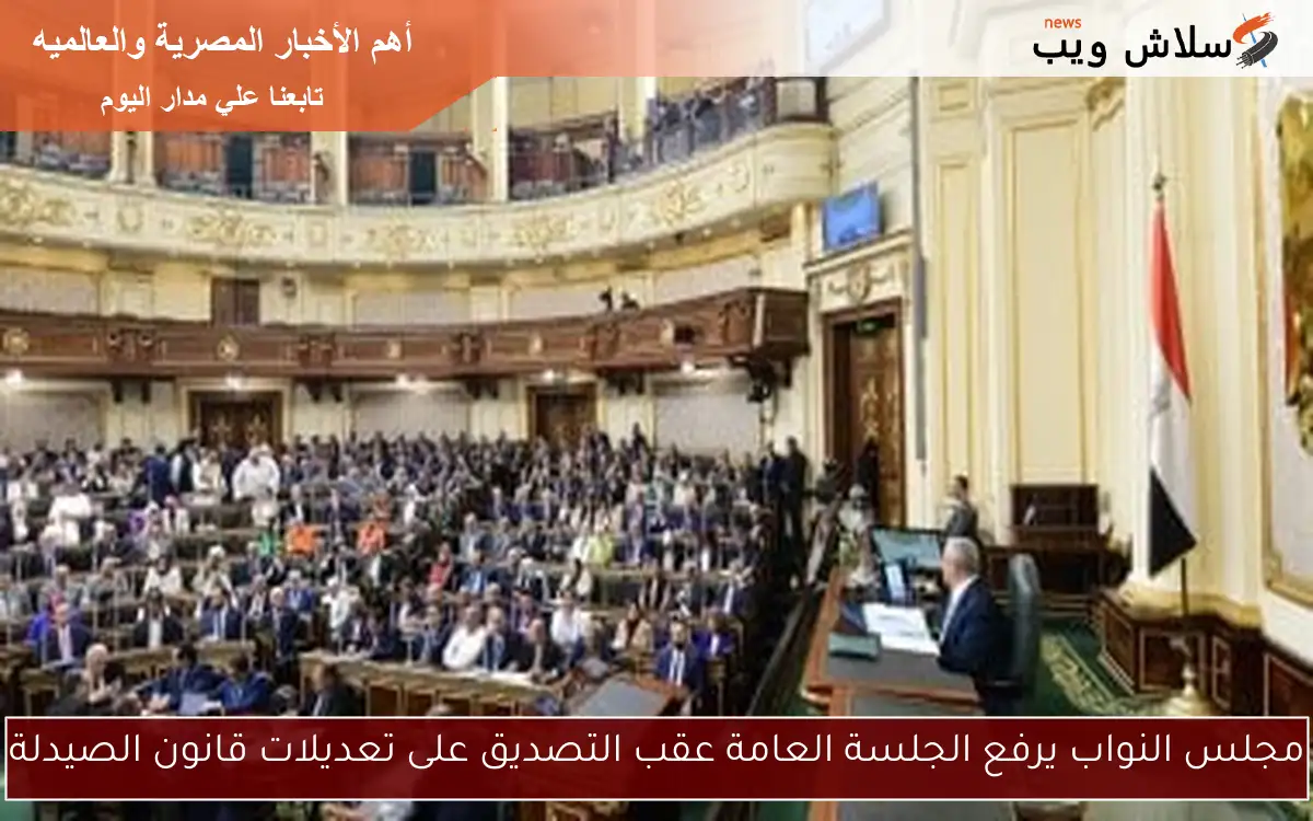 مجلس النواب يرفع الجلسة العامة عقب التصديق على تعديلات قانون الصيدلة