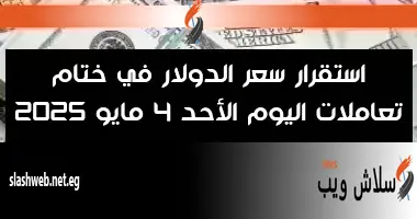استقرار سعر الدولار في ختام تعاملات اليوم الأحد 4 مايو 2025