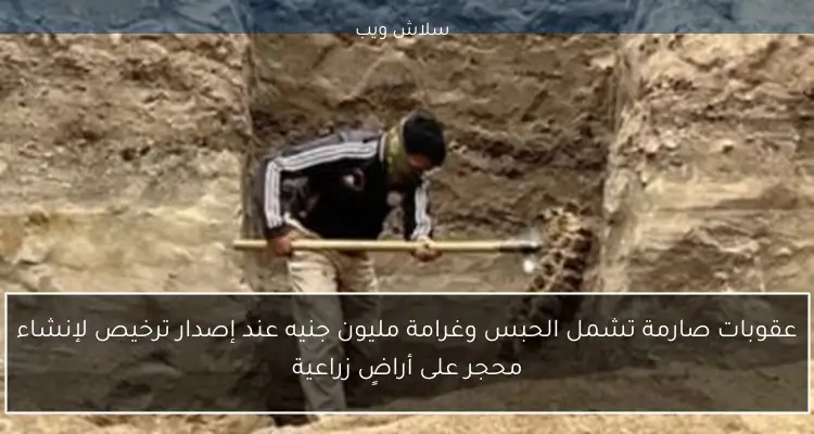 عقوبات صارمة تشمل الحبس وغرامة مليون جنيه عند إصدار ترخيص لإنشاء محجر على أراضٍ زراعية
