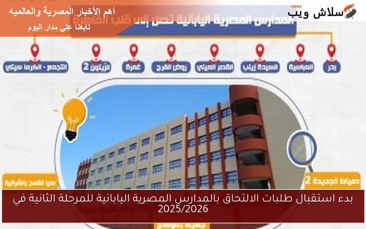 بدء استقبال طلبات الالتحاق بالمدارس المصرية اليابانية للمرحلة الثانية في 2025/2026