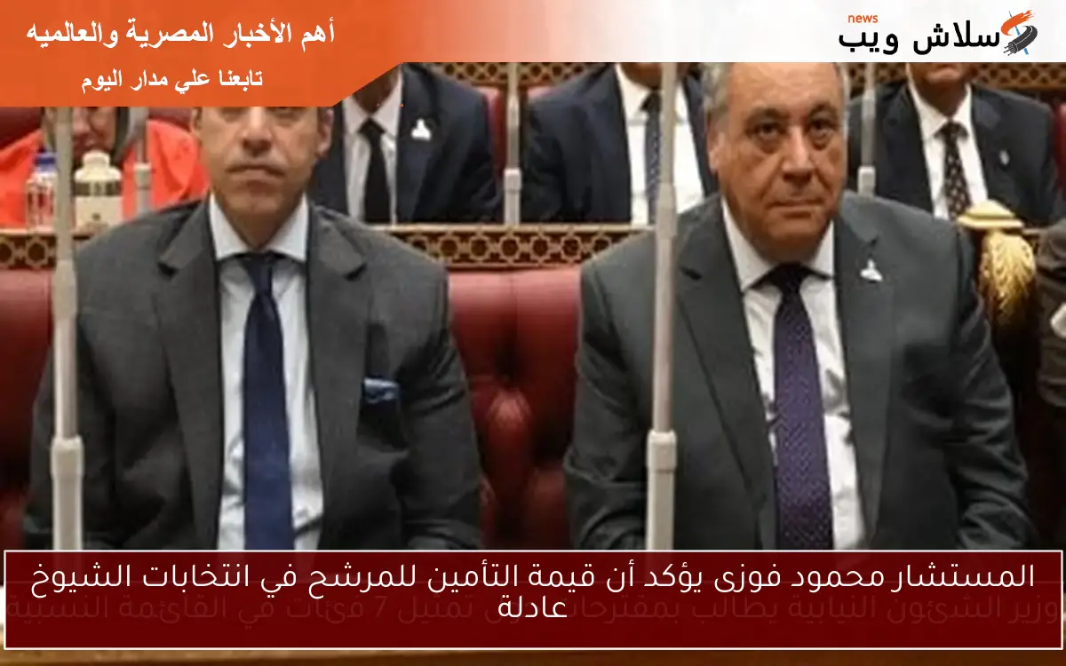 المستشار محمود فوزى يؤكد أن قيمة التأمين للمرشح في انتخابات الشيوخ عادلة
