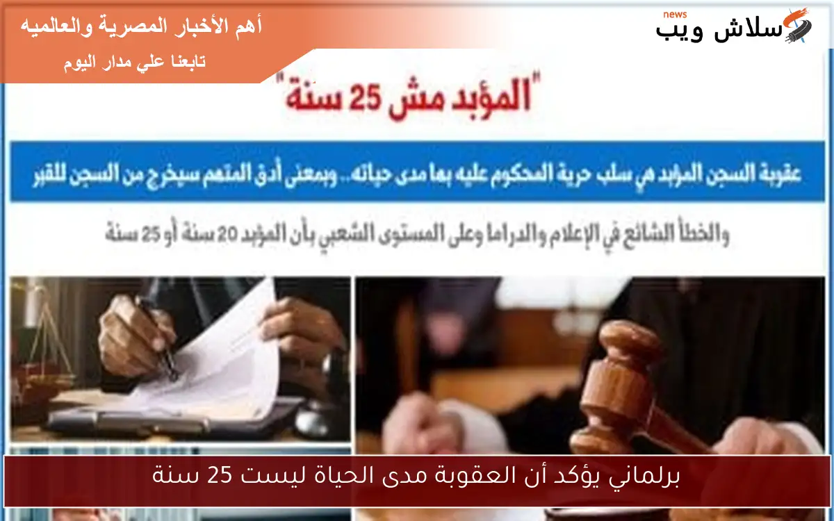 برلماني يؤكد أن العقوبة مدى الحياة ليست 25 سنة