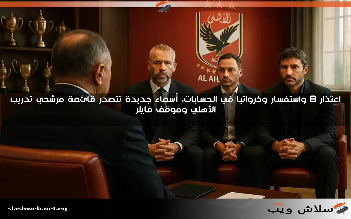 اعتذار 8 واستفسار وكرواتيا في الحسابات، أسماء جديدة تتصدر قائمة مرشحي تدريب الأهلي وموقف فايلر