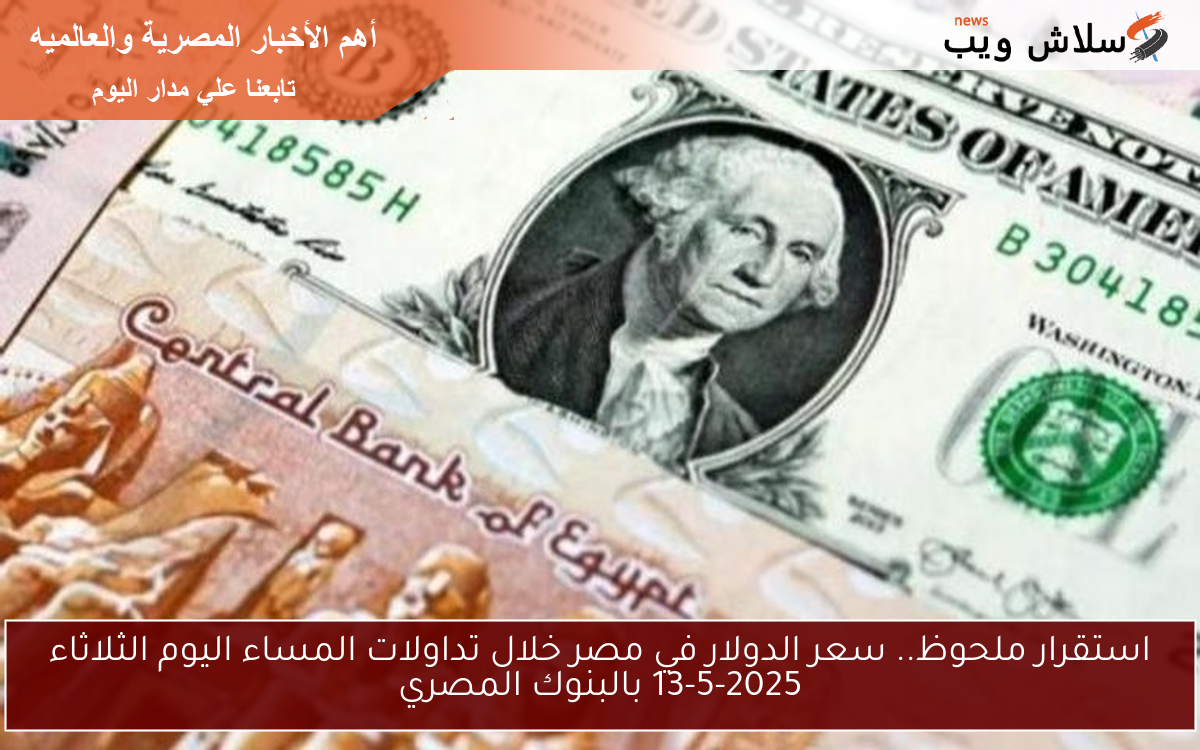استقرار ملحوظ.. سعر الدولار في مصر خلال تداولات المساء اليوم الثلاثاء 13-5-2025 بالبنوك المصري