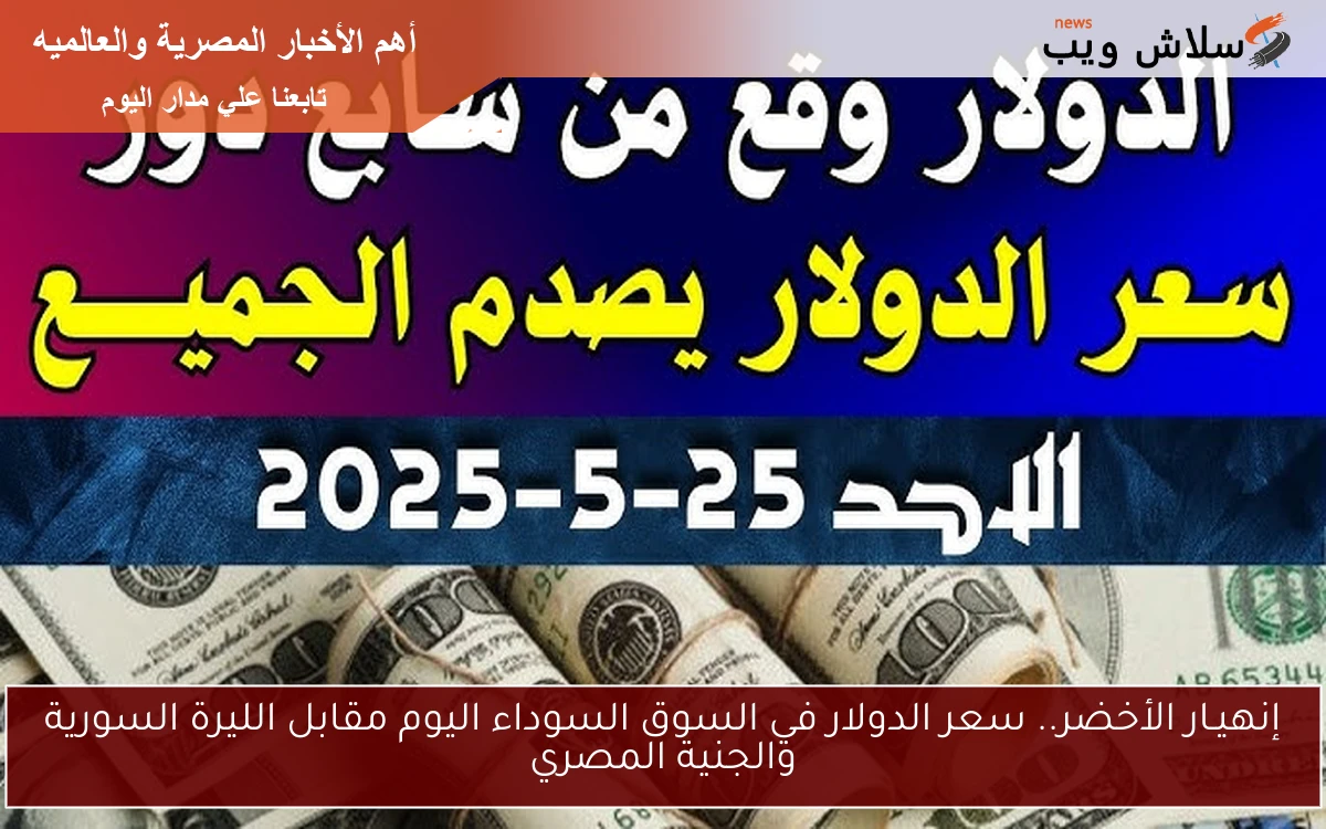 nOw إنهيـار الأخضر.. سعر الدولار في السوق السوداء اليوم الاثنين 2025 مقابل الليرة السورية والجنية المصري