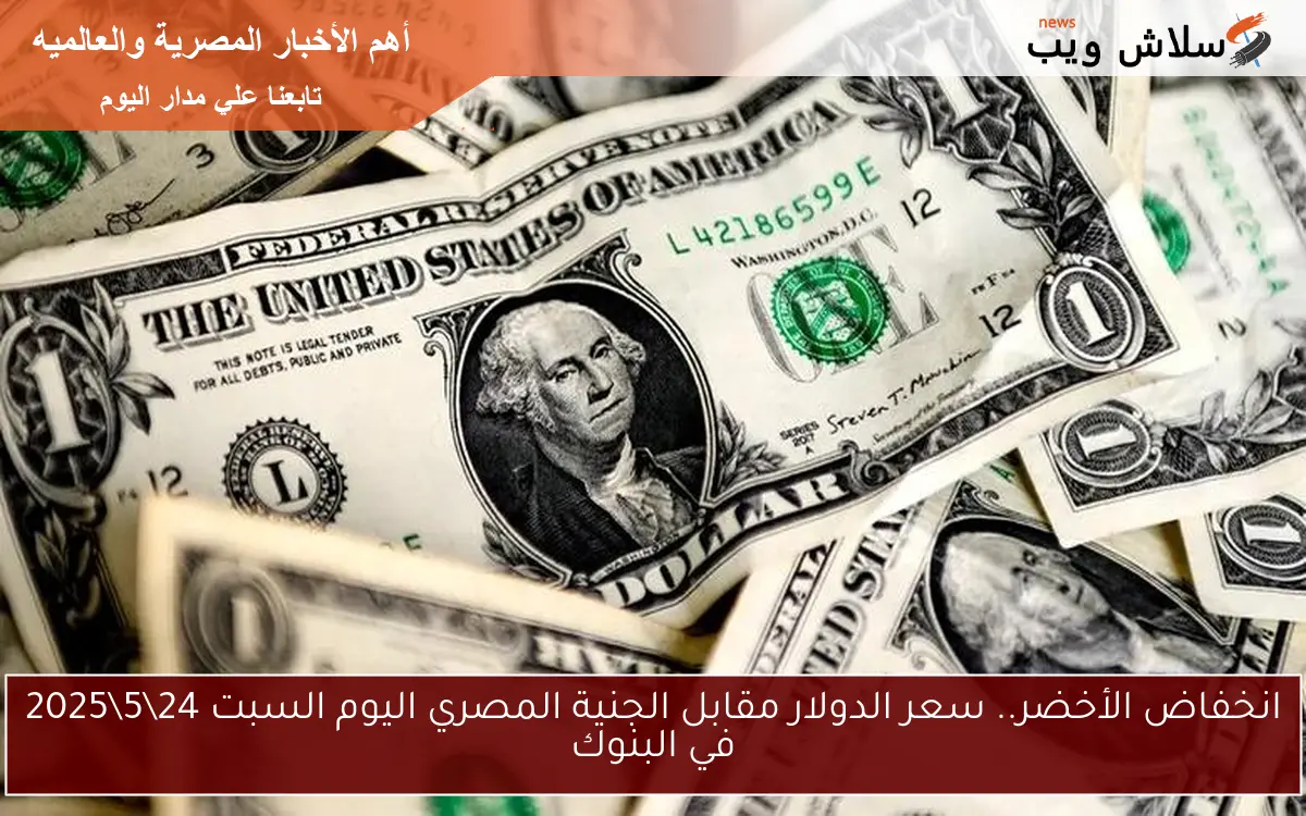 انخفاض الأخضر Dollar .. سعر الدولار مقابل الجنية المصري اليوم السبت 24\5\2025 في البنوك