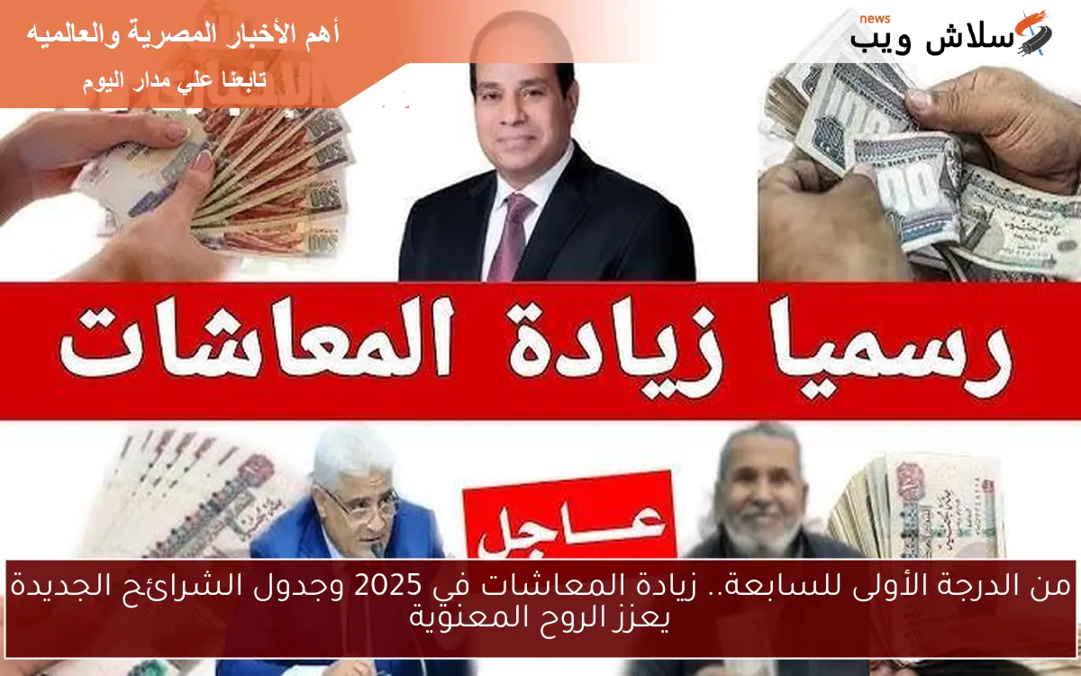 من الدرجة الأولى للسابعة.. زيادة المعاشات في 2025 وجدول الشرائح الجديدة يعزز الروح المعنوية