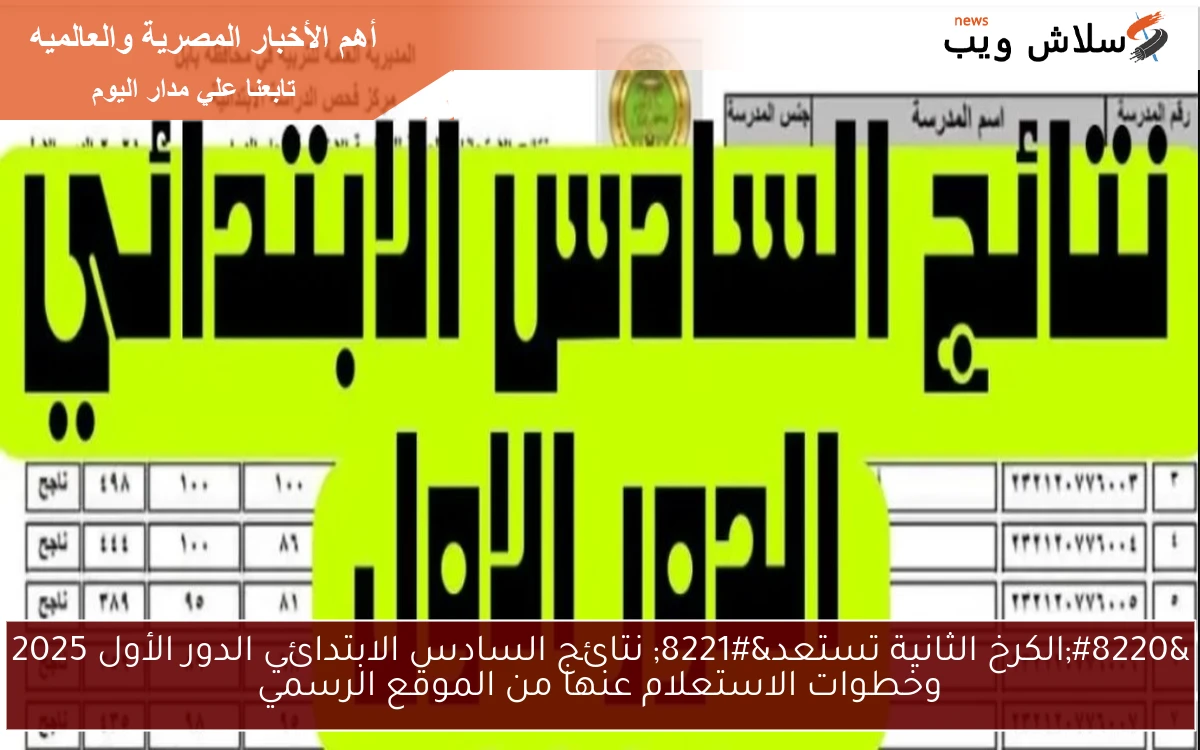 “الكرخ الثانية تستعد” نتائج السادس الابتدائي الدور الأول 2025 وخطوات الاستعلام عنها من الموقع الرسمي