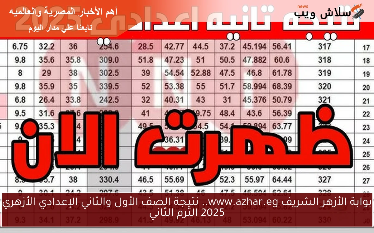حالا بوابة الأزهر الشريف .. نتيجة الصف الأول والثاني الإعدادي الأزهري 2025 الترم الثاني www.azhar.eg نتيجه 1 و 2 اعدادي ازهر
