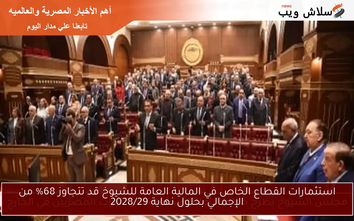 استثمارات القطاع الخاص في المالية العامة للشيوخ قد تتجاوز 68% من الإجمالي بحلول نهاية 2028/29