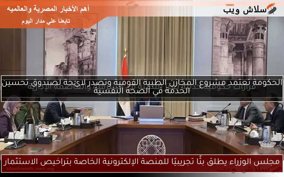 مجلس الوزراء يطلق بثًا تجريبيًا للمنصة الإلكترونية الخاصة بتراخيص الاستثمار