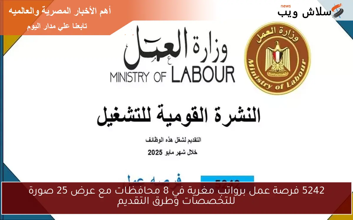 5242 فرصة عمل برواتب مغرية في 8 محافظات مع عرض 25 صورة للتخصصات وطرق التقديم