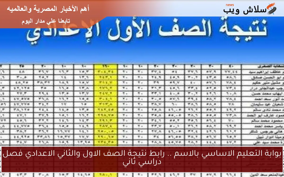 بوابة التعليم الاساسي بالاسم .. رابط نتيجة الصف الاول والثاني الاعدادي فصل دراسي ثاني