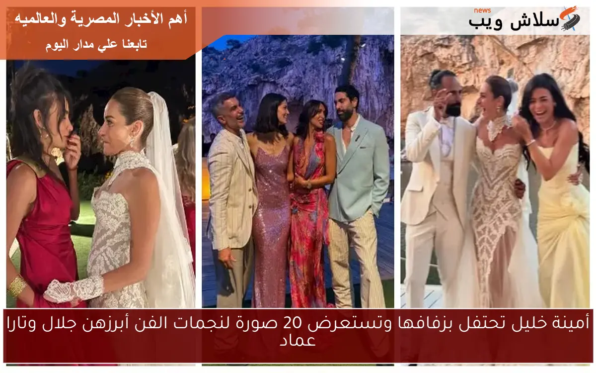 أمينة خليل تحتفل بزفافها وتستعرض 20 صورة لنجمات الفن أبرزهن جلال وتارا عماد