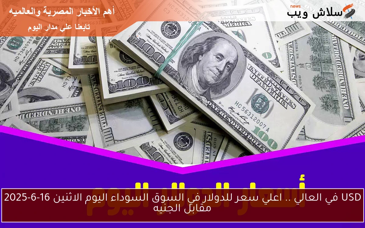USD في العالي .. اعلي سعر للدولار في السوق السوداء اليوم الاثنين 16-6-2025 مقابل الجنيه