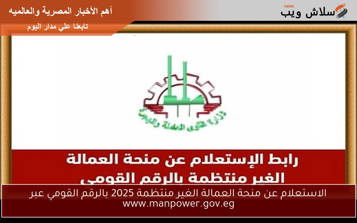 الاستعلام عن منحة العمالة الغير منتظمة 2025 بالرقم القومي عبر www.manpower.gov.eg