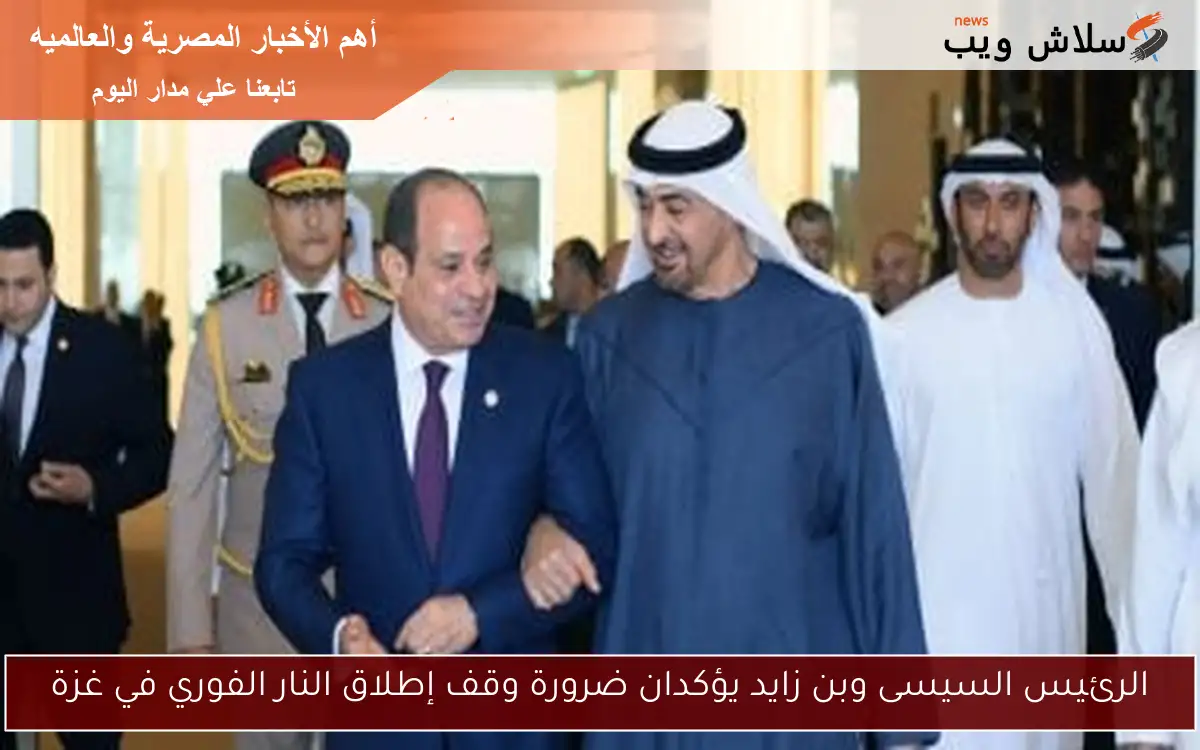 الرئيس السيسى وبن زايد يؤكدان ضرورة وقف إطلاق النار الفوري في غزة