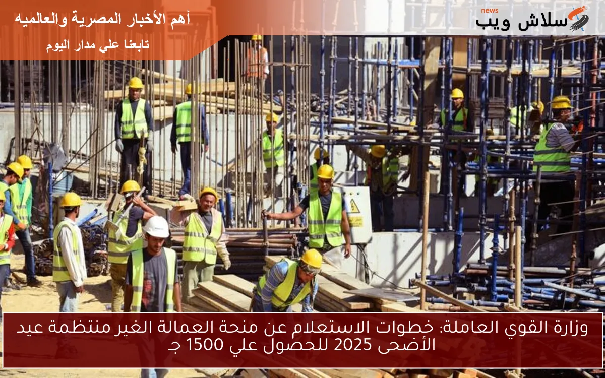 وزارة القوي العاملة: خطوات الاستعلام عن منحة العمالة الغير منتظمة عيد الأضحى 2025 للحصول علي 1500 جـ