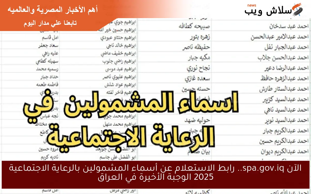 الآن spa.gov.iq.. رابط الاستعلام عن أسماء المشمولين بالرعاية الاجتماعية 2025 الوجبة الأخيرة في العراق