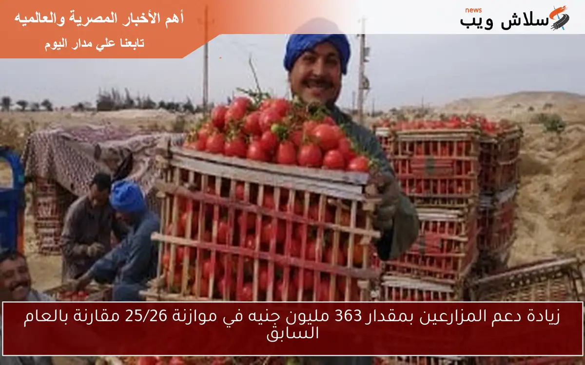 زيادة دعم المزارعين بمقدار 363 مليون جنيه في موازنة 25/26 مقارنة بالعام السابق