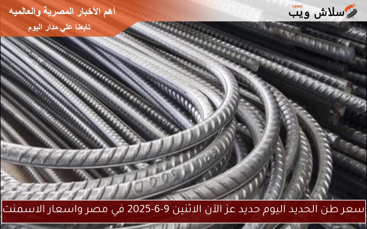 سعر طن الحديد اليوم حديد عز الآن الاثنين 9-6-2025 في مصر واسعار الاسمنت