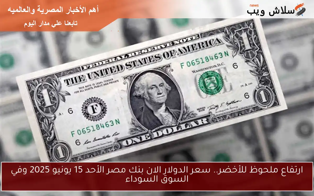 ارتفاع ملحوظ للأخضر.. سعر الدولار الان بنك مصر الأحد 15 يونيو 2025 وفي السوق السوداء