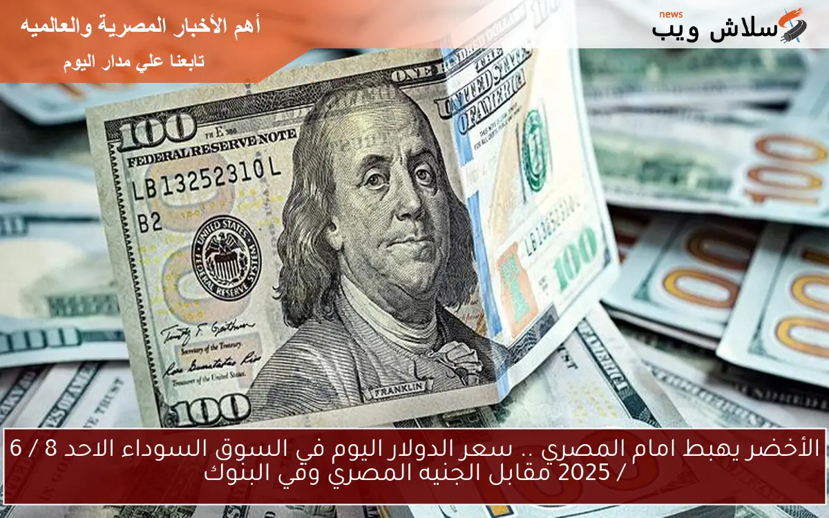 الأخضر يهبط امام المصري .. سعر الدولار اليوم في السوق السوداء الاحد 8 / 6 / 2025 مقابل الجنيه المصري وفي البنوك