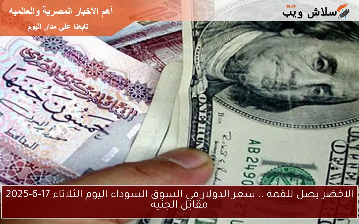 الأخضر يصل للقمة .. سعر الدولار في السوق السوداء اليوم الثلاثاء 17-6-2025 مقابل الجنيه