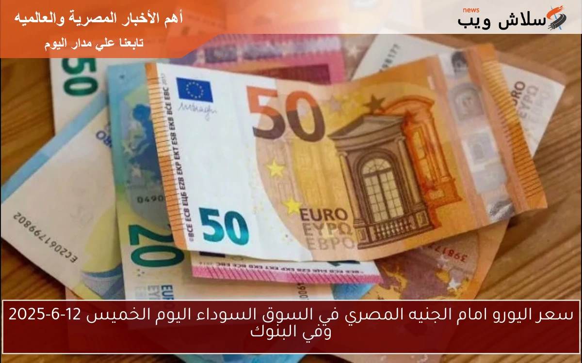 سعر اليورو امام الجنيه المصري في السوق السوداء اليوم الخميس 12-6-2025 وفي البنوك