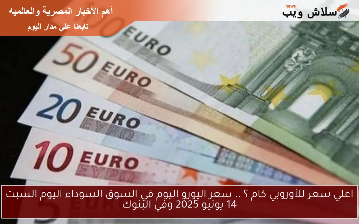اعلي سعر للأوروبي كام ؟ .. سعر اليورو اليوم في السوق السوداء اليوم السبت 14 يونيو 2025 وفي البنوك