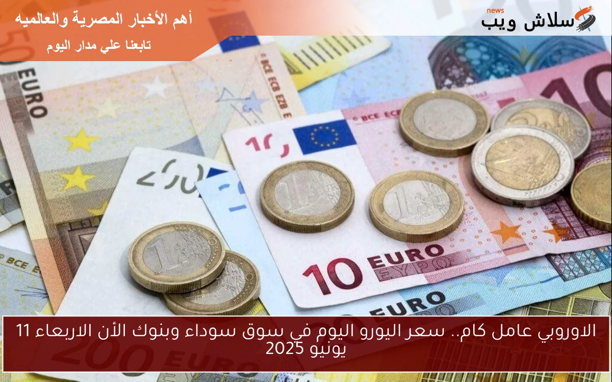 الاوروبي عامل كام.. سعر اليورو اليوم في سوق سوداء وبنوك الأن الاربعاء 11 يونيو 2025