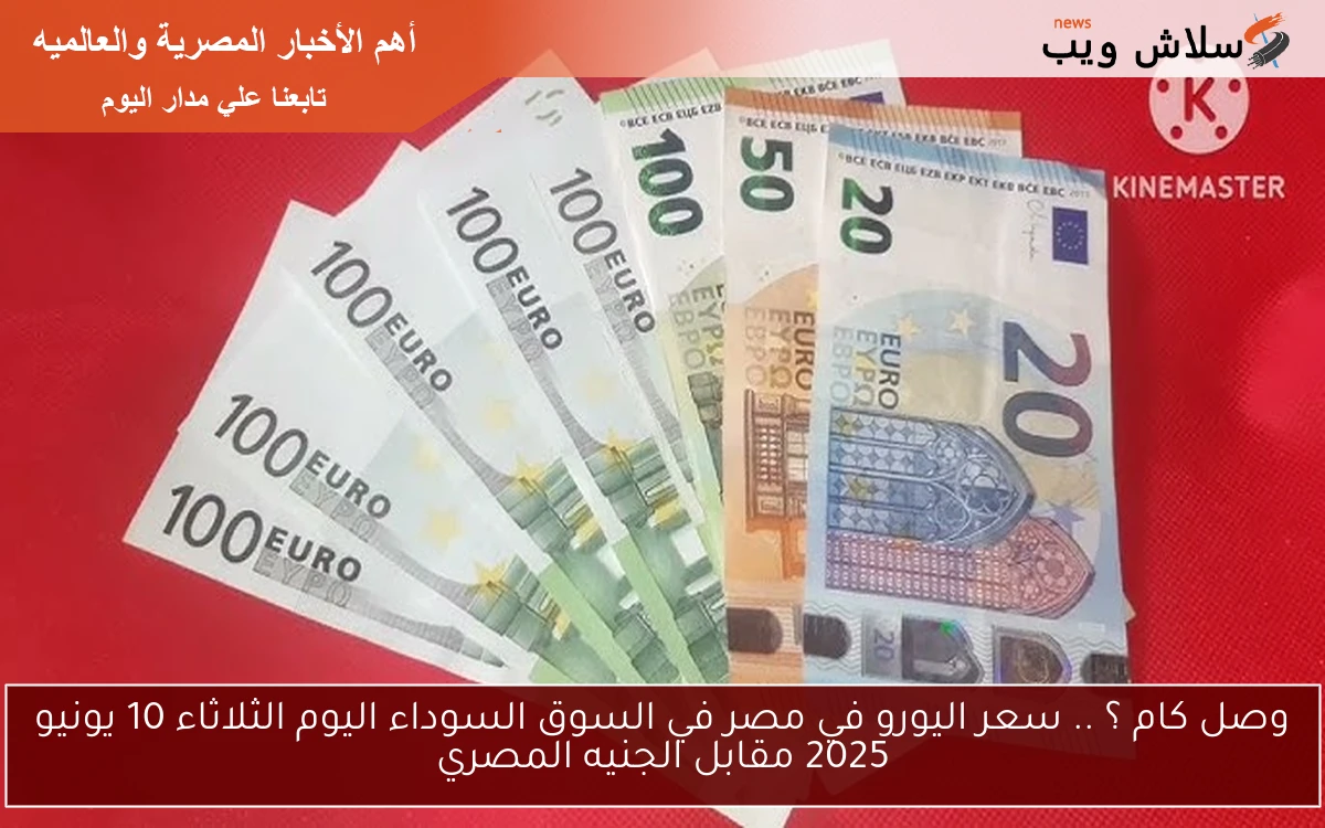 وصل كام ؟ .. سعر اليورو في مصر في السوق السوداء اليوم الثلاثاء 10 يونيو 2025 مقابل الجنيه المصري