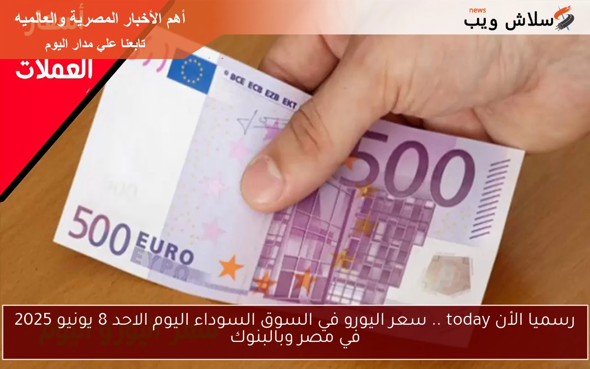 رسميا الأن today .. سعر اليورو في السوق السوداء اليوم الاحد 8 يونيو 2025 في مصر وبالبنوك