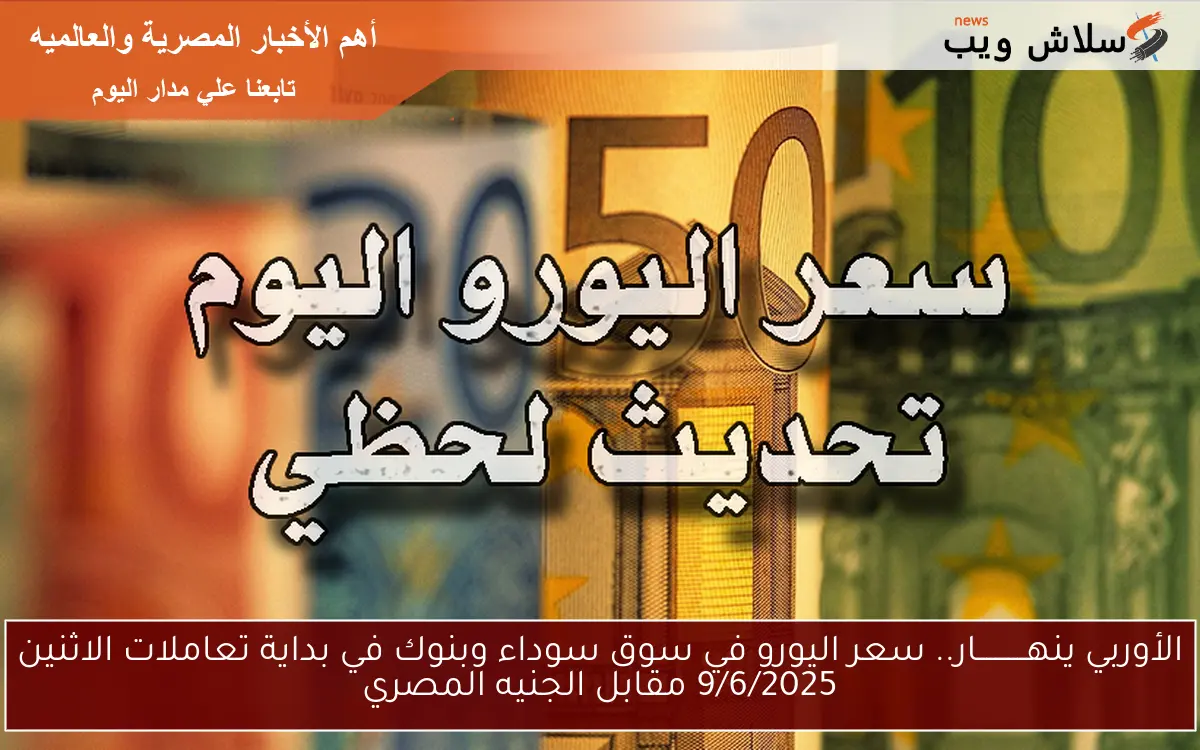 الأوربي ينهـــــــــــار.. سعر اليورو في سوق سوداء وبنوك في بداية تعاملات الاثنين 9/6/2025 مقابل الجنيه المصري