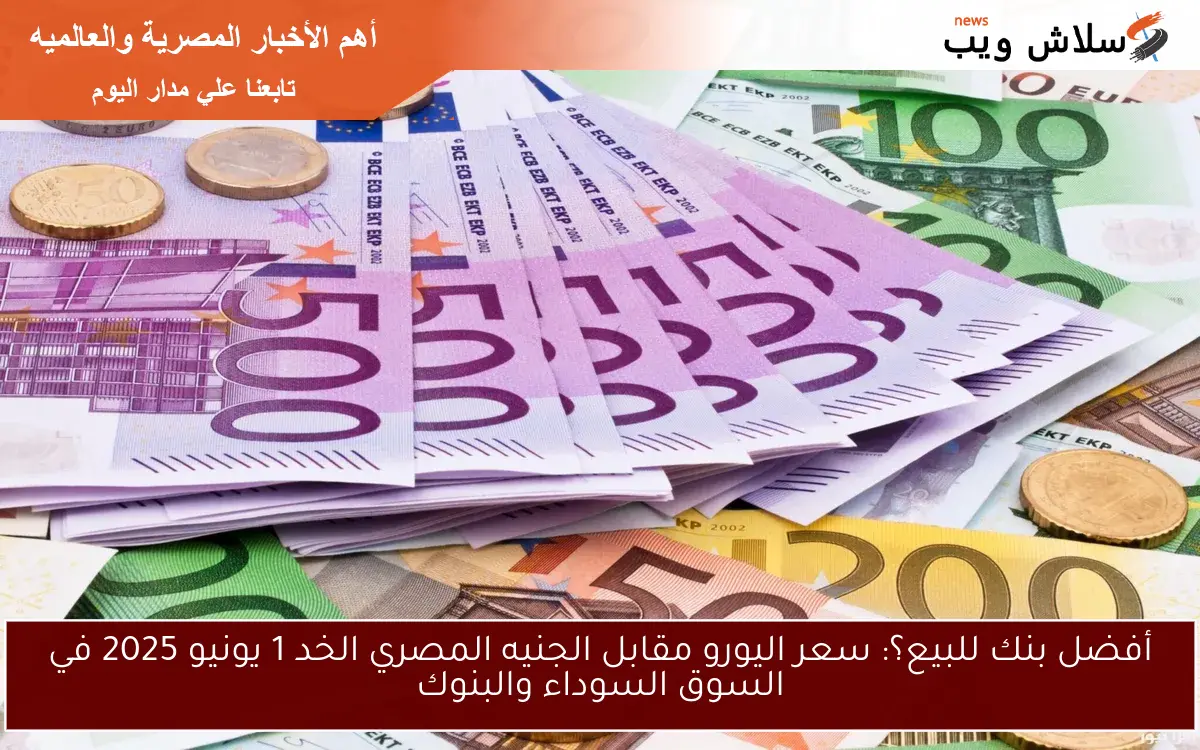 أفضل بنك للبيع؟: سعر اليورو مقابل الجنيه المصري الخد 1 يونيو 2025 في السوق السوداء والبنوك
