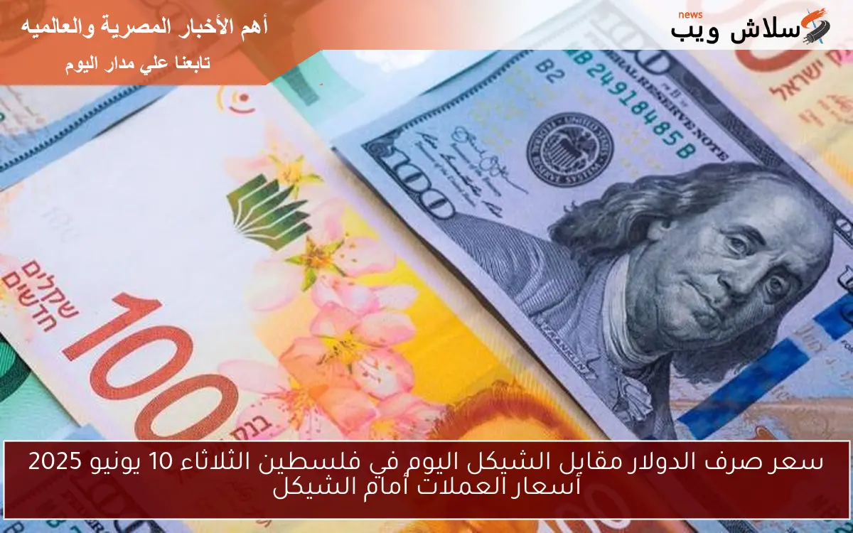 سعر صرف الدولار مقابل الشيكل اليوم في فلسطين الثلاثاء 10 يونيو 2025 أسعار العملات أمام الشيكل