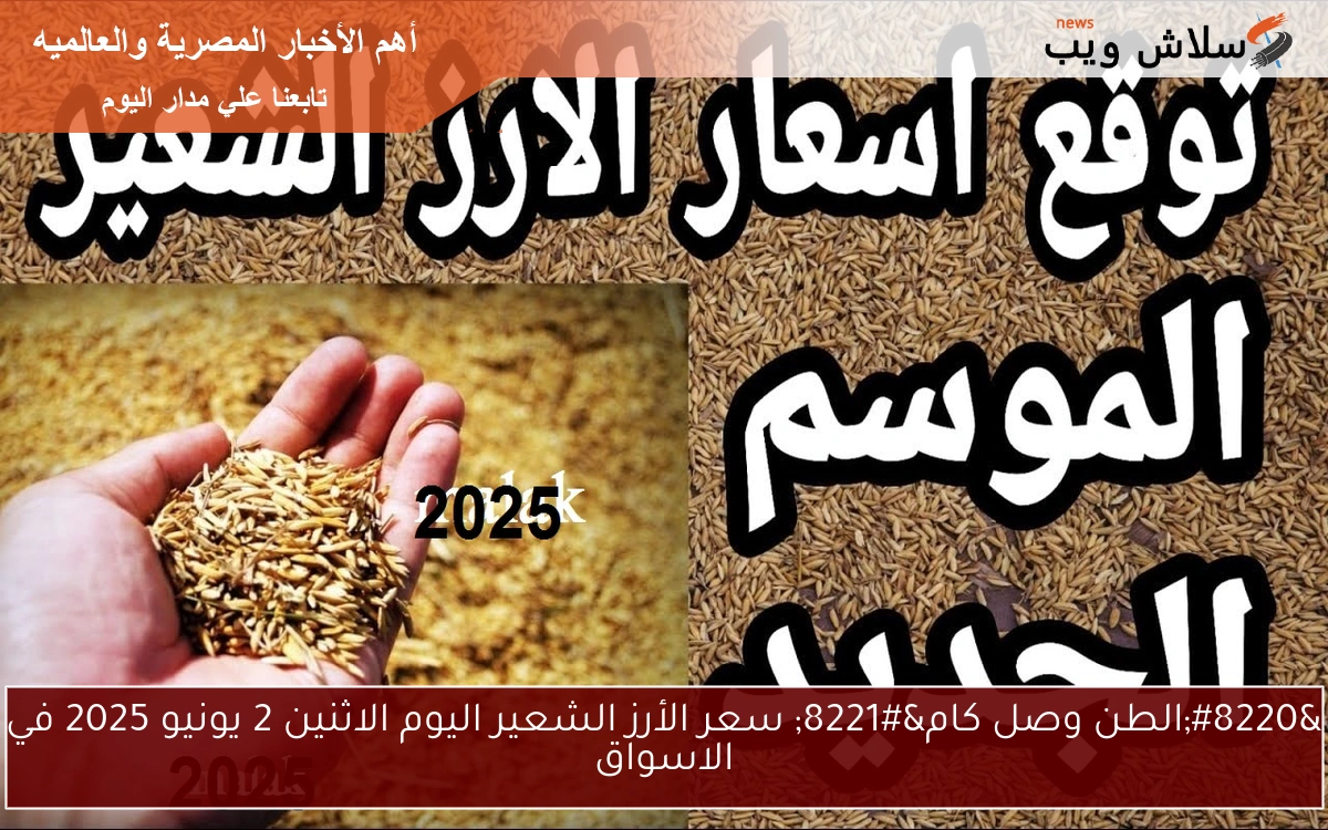 “الطن وصل كام” سعر الأرز الشعير اليوم الاثنين 2 يونيو 2025 في الاسواق