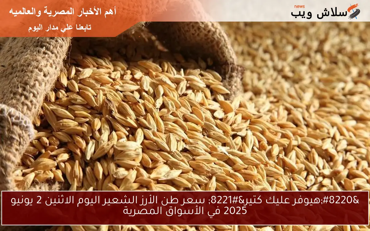 “هيوفر عليك كتير” سعر طن الأرز الشعير اليوم الاثنين 2 يونيو 2025 في الأسواق المصرية