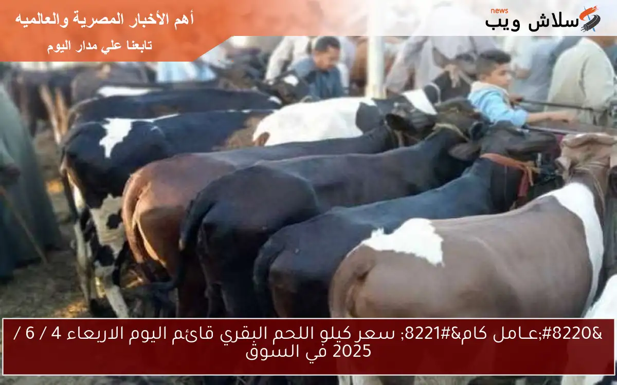 “عــامل كام” سعر كيلو اللحم البقري قائم اليوم الاربعاء 4 / 6 / 2025 في السوق