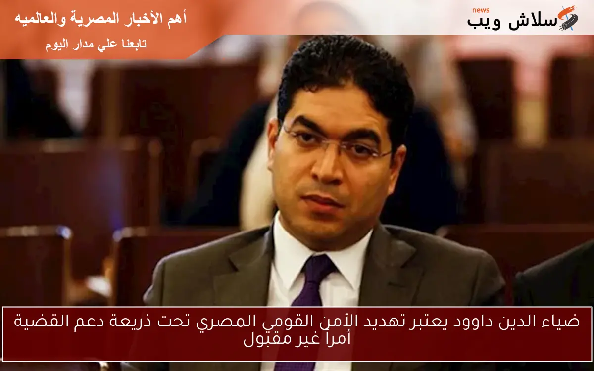 ضياء الدين داوود يعتبر تهديد الأمن القومي المصري تحت ذريعة دعم القضية أمراً غير مقبول