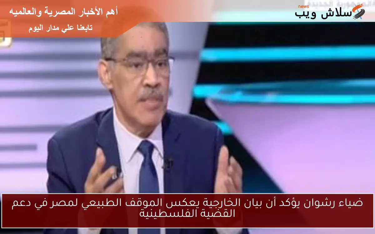 ضياء رشوان يؤكد أن بيان الخارجية يعكس الموقف الطبيعي لمصر في دعم القضية الفلسطينية