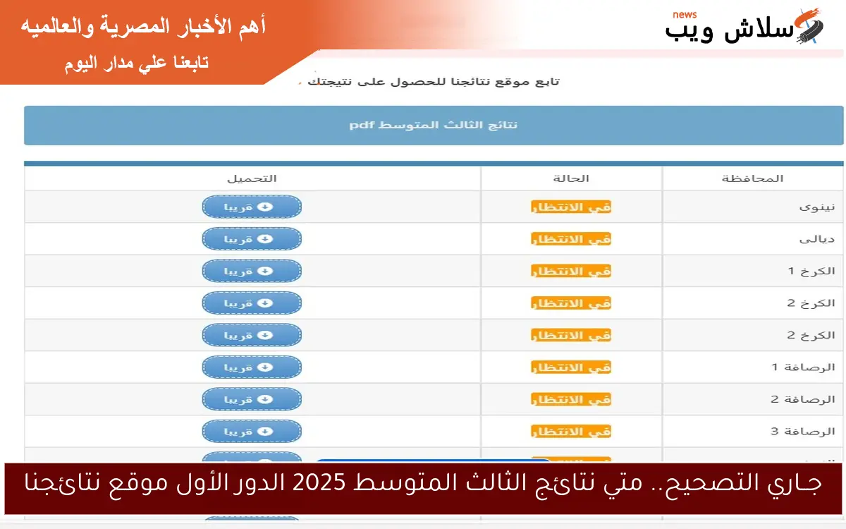 جــاري التصحيح.. متي نتائج الثالث المتوسط 2025 الدور الأول موقع نتائجنا