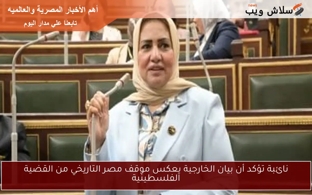 نائبة تؤكد أن بيان الخارجية يعكس موقف مصر التاريخي من القضية الفلسطينية