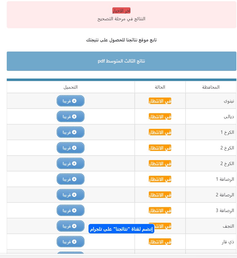 نتائج الثالث المتوسط الدور الاول 2025