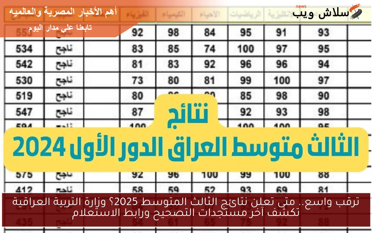 ترقب واسع.. متى تعلن نتائج الثالث المتوسط 2025؟ وزارة التربية العراقية تكشف آخر مستجدات التصحيح ورابط الاستعلام