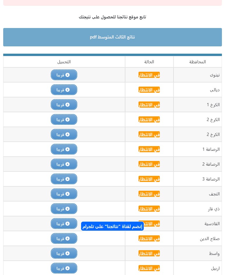 نتائج الثالث متوسط 2025 الدور الاول