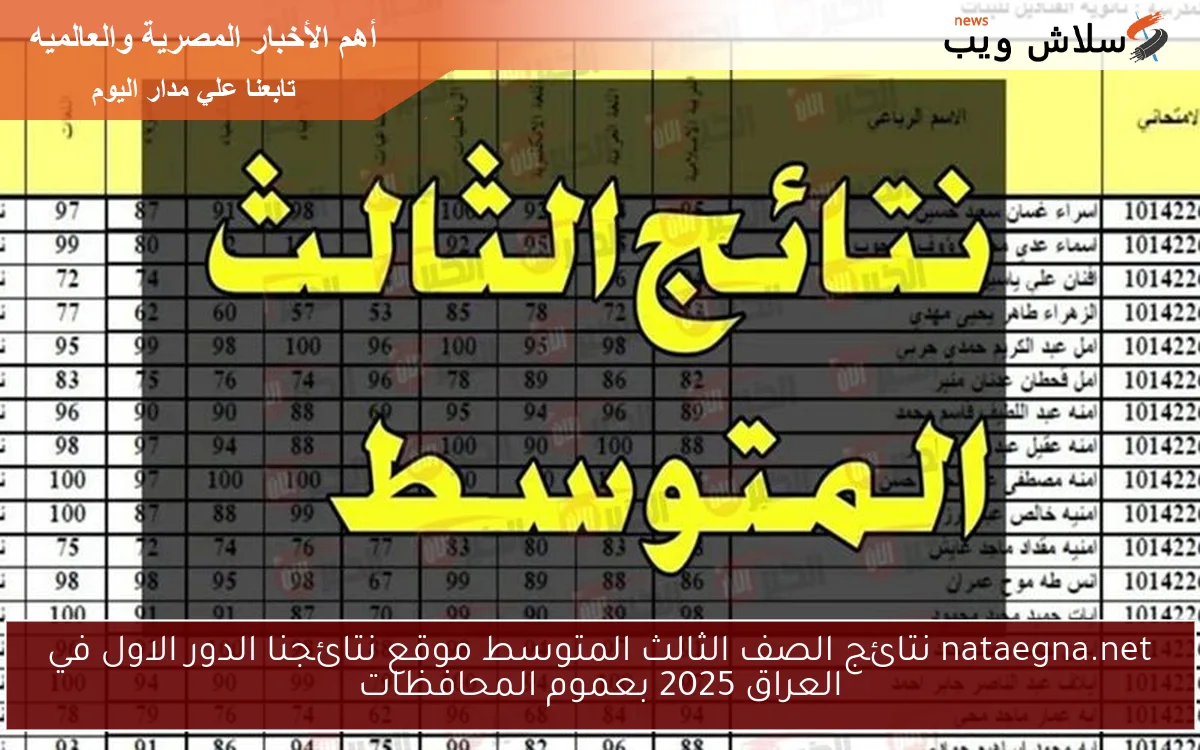 nataegna.net نتائج الصف الثالث المتوسط موقع نتائجنا الدور الاول في العراق 2025 بعموم المحافظات