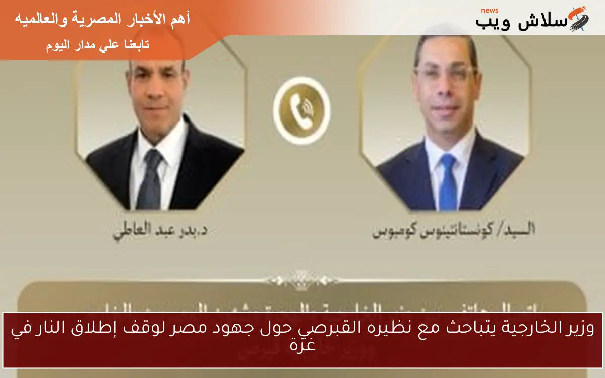وزير الخارجية يتباحث مع نظيره القبرصي حول جهود مصر لوقف إطلاق النار في غزة